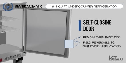 UCR20HC, 20 Undercounter One Door Refrigerator Shallow Depth