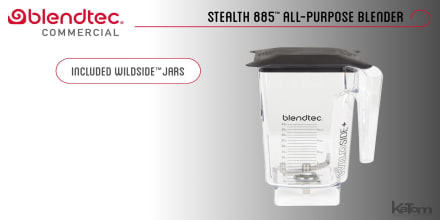 Blendtec Commercial Stealth 885 Blender + 2 WildSide Jars